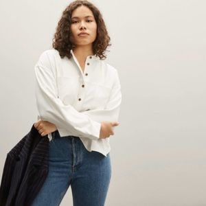 NWT Everlane Washable Silk Henley in Bone!